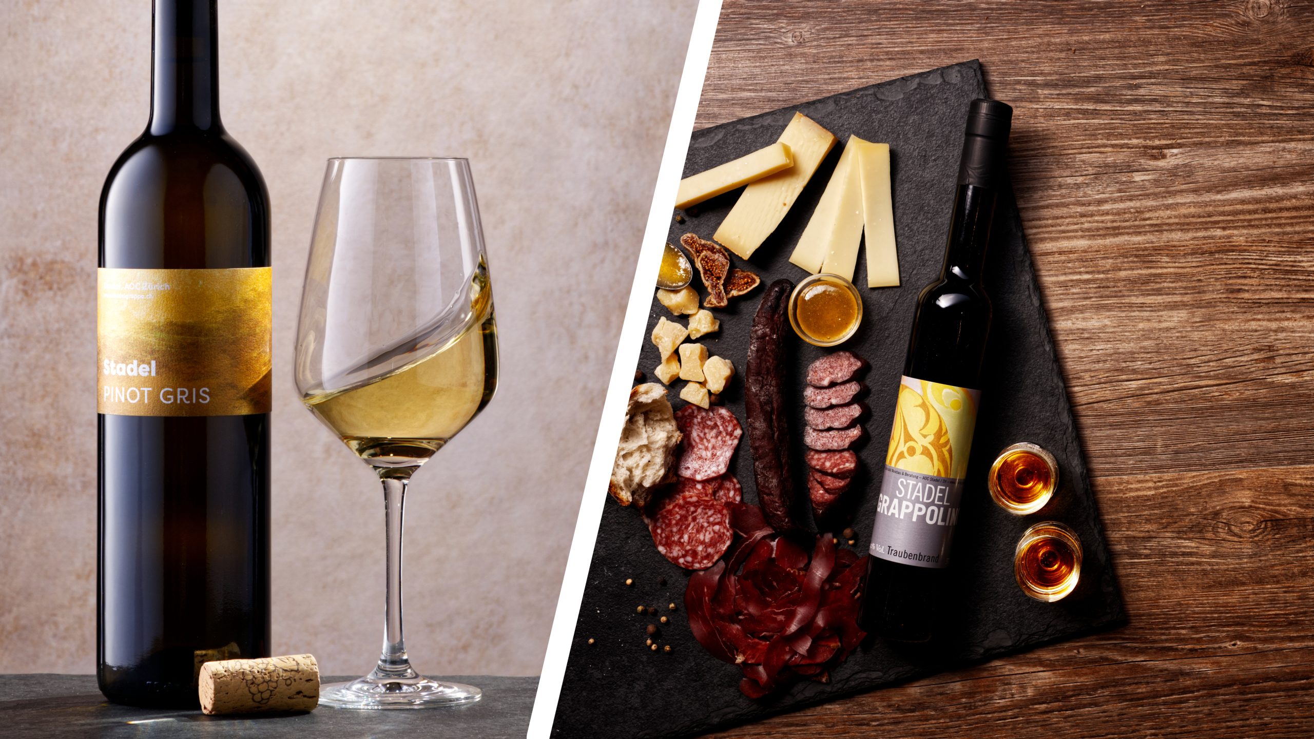 stadelgrappa, Traubenbrand, Wein, Rotwein, Weisswein, Grappa, Grappolino, Pinot Gris, Pinot Noir, Solaris, Riesling Silvaner, Fass